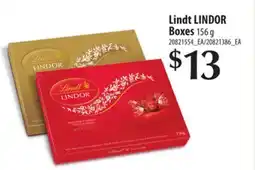 Loblaws LINDT LINDOR BOXES 156 g offer