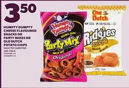 Loblaws HUMPTY DUMPTY CHEESE FLAVOURED SNACKS OR PARTY MIXES OR OLD DUTCH POTATO CHIPS, 200-290 G offer