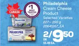 Loblaws PHILADELPHIA CREAM CHEESE PRODUCT, 227 – 250 g offer