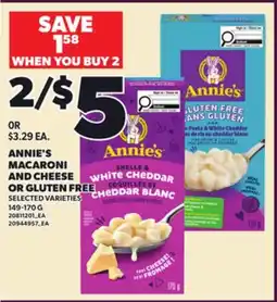 Loblaws ANNIE'S MACARONI AND CHEESE OR GLUTEN FREE offer