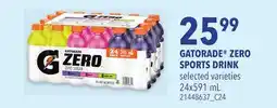 Loblaws GATORADE ZERO SPORTS DRINK, 24x591 mL offer