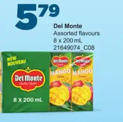 Loblaws DEL MONTE ASSORTED FLAVOURS, 8 X 200ML offer