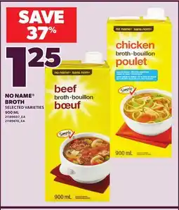 Loblaws NO NAME BROTH, 900 ML offer