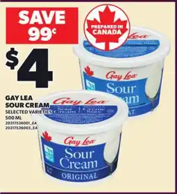 Loblaws GAY LEA SOUR CREAM, 500 ML offer