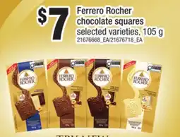 Loblaws FERRERO ROCHER CHOCOLATE SQUARES, 105 G offer