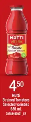 Loblaws MUTTI STRAINED TOMATOES, 680 mL offer