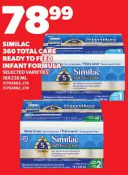 Loblaws SIMILAC 360 TOTAL CARE READY TO FEED INFANT FORMULA, 16X235 ML offer