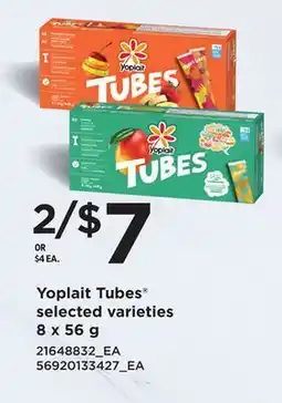 Loblaws YOPLAIT TUBES , 8 x 56 g offer