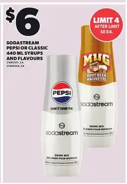 Loblaws SODASTREAM PEPSI OR CLASSIC, 440 ML SYRUPS AND FLAVOURS offer