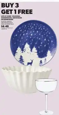 Loblaws LIFE AT HOME SEASONAL DINNERWARE, SERVEWARE OR DRINKWARE offer