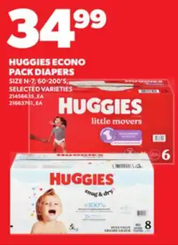 Loblaws HUGGIES ECONO PACK DIAPERS SIZE N-7, 60-200'S offer