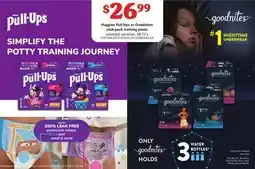 Loblaws HUGGIES PULL UPS OR GOODNITES CLUB PACK TRAINING PANTS, 28-74'S offer