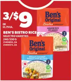 Loblaws BEN'S BISTRO RICE, 240/250 G offer