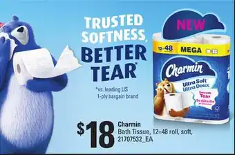 Loblaws CHARMIN BATH TISSUE, 12=48 ROLL, SOFT offer