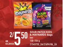 Loblaws SOUR PATCH KIDS & MAYNARDS BAGS, 150-154G offer