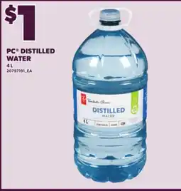 Loblaws PC DISTILLED WATER 4 L offer