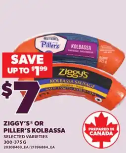 Loblaws ZIGGY'S OR PILLER'S KOLBASSA, 300-375 G offer