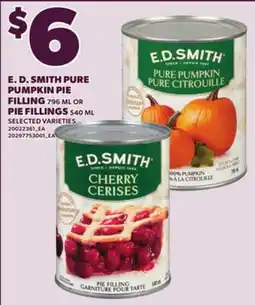 Loblaws E. D. SMITH PURE PUMPKIN PIE FILLING 796ML OR PIE FILLINGS 540ML offer