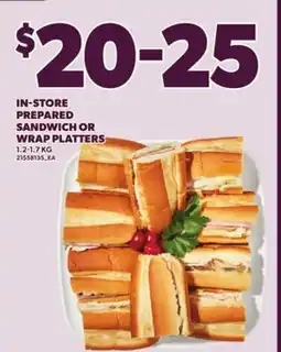 Loblaws IN-STORE PREPARED SANDWICH OR WRAP PLATTERS, 1.2-1.7 KG offer