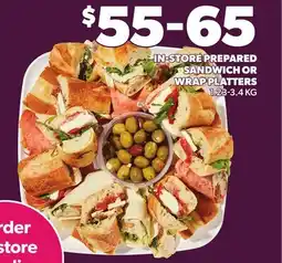 Loblaws IN-STORE PREPARED SANDWICH OR WRAP PLATTERS, 1.23-3.4 KG offer