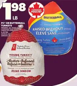 Loblaws PC OR BUTTERBALL TURKEYS offer