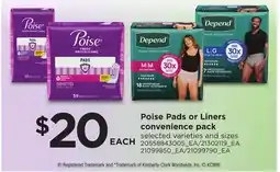 Loblaws POISE PADS OR LINERS CONVENIENCE PACK offer