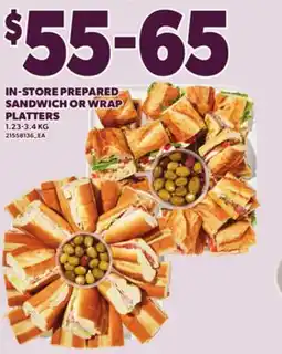 Loblaws IN-STORE PREPARED SANDWICH OR WRAP PLATTER, 1.23-3.4 KG offer