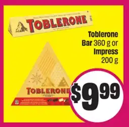 Chalo FreshCo Toblerone Bar 360 g or Impress 200 g offer