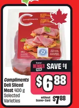Chalo FreshCo Compliments Deli Sliced Meat 400 g Selected Varieties offer