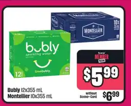 Chalo FreshCo Bubly 12x355 mL Montellier 10x355 mL offer