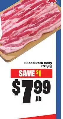 Chalo FreshCo Sliced Pork Belly. 17.61/kg offer