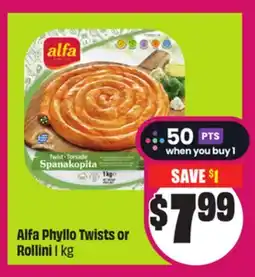 Chalo FreshCo Alfa Phyllo Twists or Rollini 1 kg offer