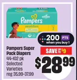 Chalo FreshCo Pampers Super Pack Diapers 44-102 pk Selected Varieties offer