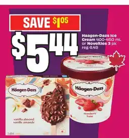 Chalo FreshCo Haagen-Dazs Ice Cream 400-450 mL or Novelties 3 pk offer