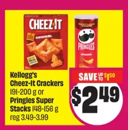 Chalo FreshCo Kellogg's Cheez-It Crackers 191-200 g or Pringles Super Stacks 148-156 g offer