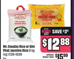 Chalo FreshCo Mr. Goudas Rice or Kim Phat Jasmine Rice 8 kg offer