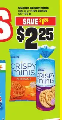 Chalo FreshCo Quaker Crispy Minis 100 g or Rice Cakes 127-199 g offer