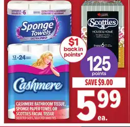 Metro CASHMERE BATHROOM TISSUE, SPONGE PAPER TOWEL OR SCOTTIES FACIAL TISSUE offer
