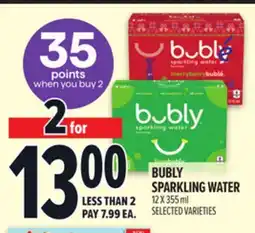 Metro BUBLY SPARKLING WATER offer