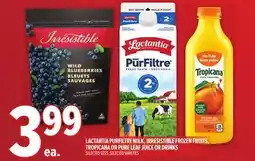 Metro LACTANTIA PURFILTRE MILK, IRRESISTIBLE FROZEN FRUITS, TROPICANA OR PURE LEAF JUICE OR DRINKS offer