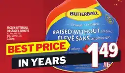Metro FROZEN BUTTERBALL OR GRADE A TURKEYS offer