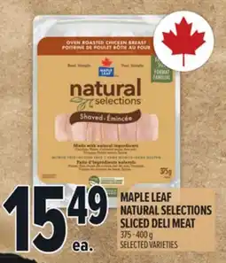 Metro MAPLE LEAF NATURAL SELECTIONS SLICED DELI MEAT offer