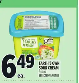 Metro EARTH'S OWN SOUR CREAM offer