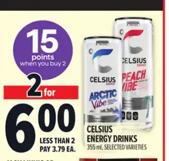 Metro CELSIUS ENERGY DRINKS offer