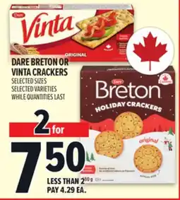 Metro DARE BRETON OR VINTA CRACKERS offer