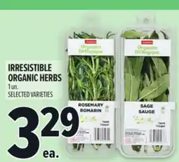 Metro IRRESISTIBLE ORGANIC HERBS offer