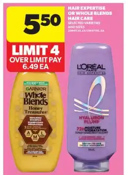 Real Canadian Superstore HAIR EXPERTISE OR WHOLE BLENDS HAIR CARE offer