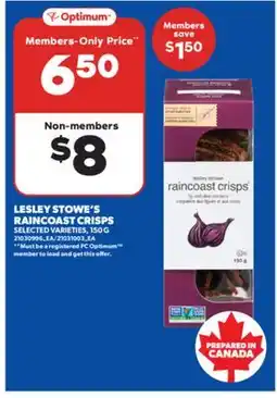 Real Canadian Superstore LESLEY STOWE'S RAINCOAST CRISPS offer