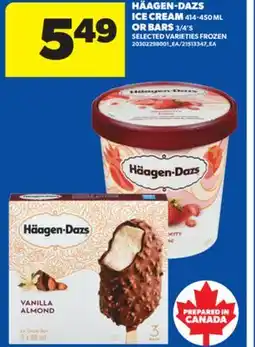 Real Canadian Superstore HÄAGEN-DAZS ICE CREAM, 414-450 ML OR BARS, 3/4' S offer
