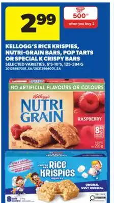 Real Canadian Superstore KELLOGG'S RICE KRISPIES, NUTRI-GRAIN BARS, POP TARTS OR SPECIAL K CRISPY BARS, 6'S - 10'S, 125-384 G offer